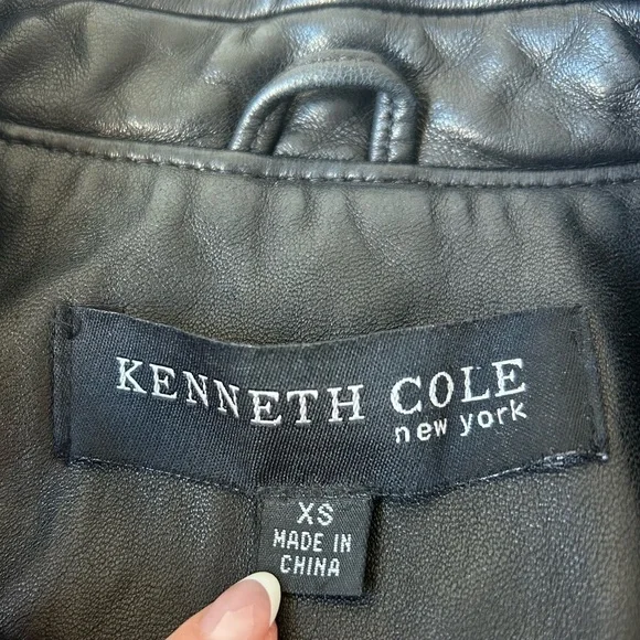 Kenneth Cole Black Leather Jacket New York women’s - Picture 5 of 10